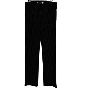 Betabrand Pinstripe Straight leg Yoga/Dress Pants Black/White Medium Long